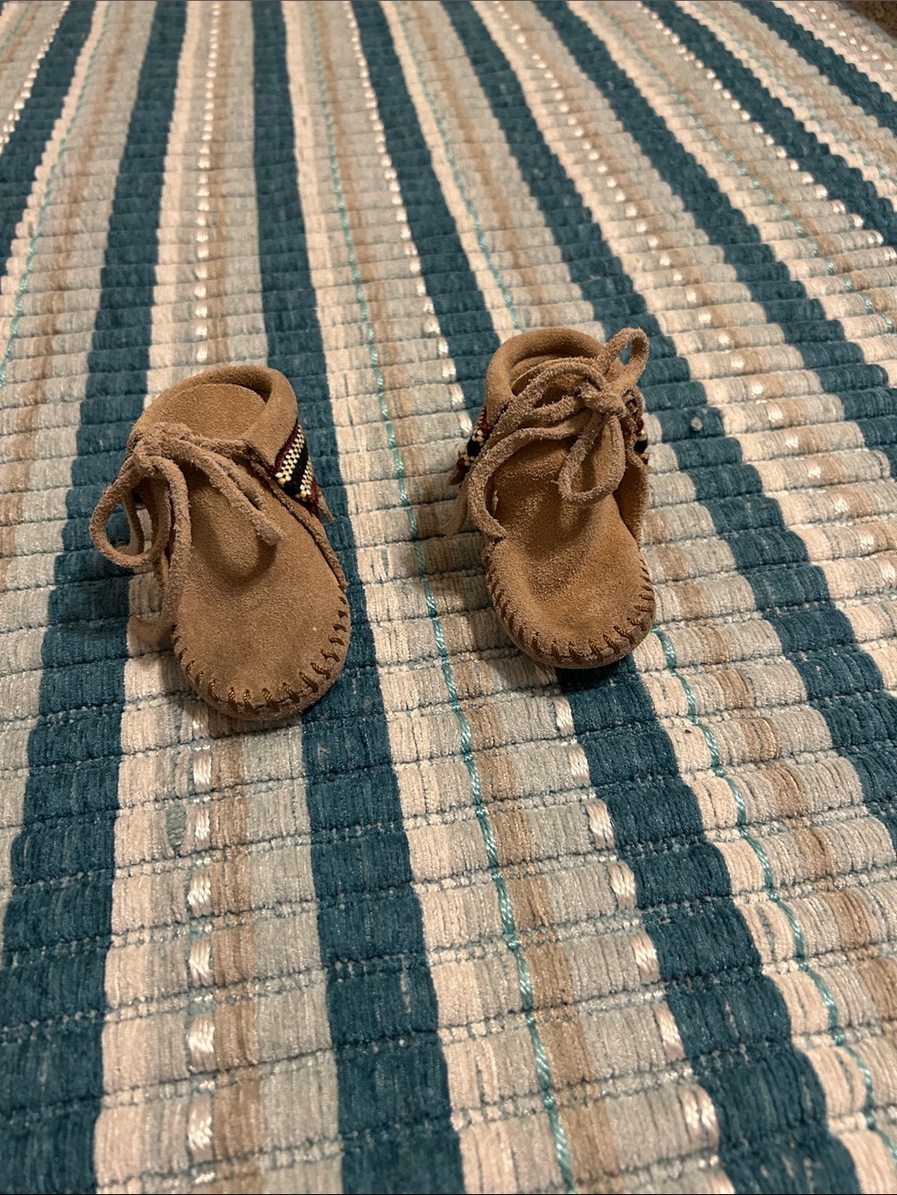 Minnetonka Kids Brown Suede Moccasin Shoes